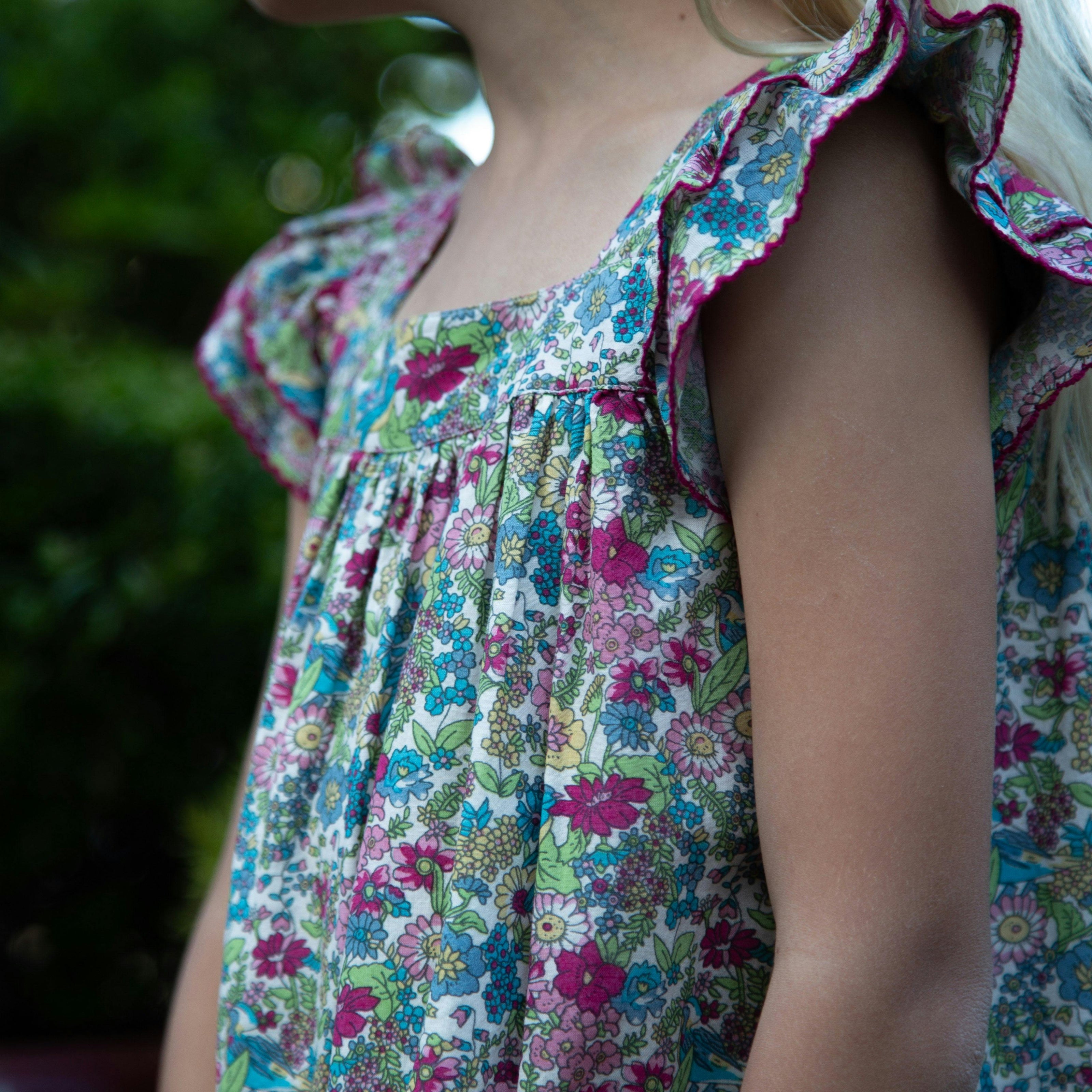 Girls Everly Square Neck Dress | Berry Grove
