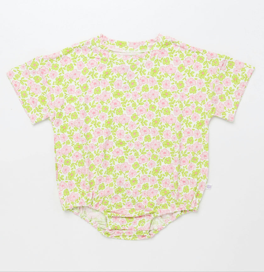 Pink and Green Floral T-Shirt Bubble