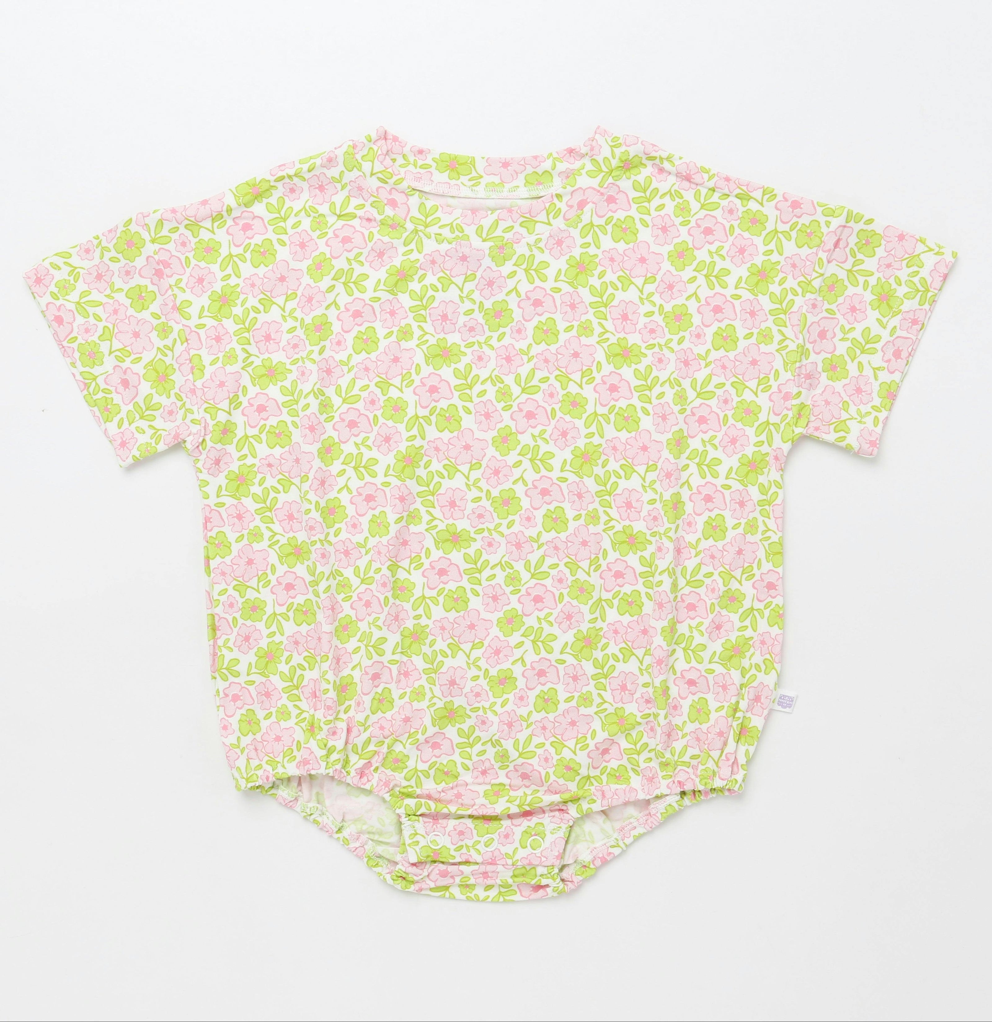 Pink and Green Floral T-Shirt Bubble