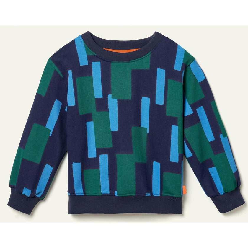 Recycled Cotton Blue Block Sweatshirt
