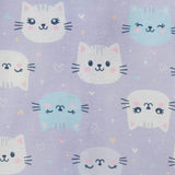 Girls Buttondown Pajama Set | Kitty Cats - Purple