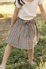 Mini Addison Skort in Chestnut Gingham