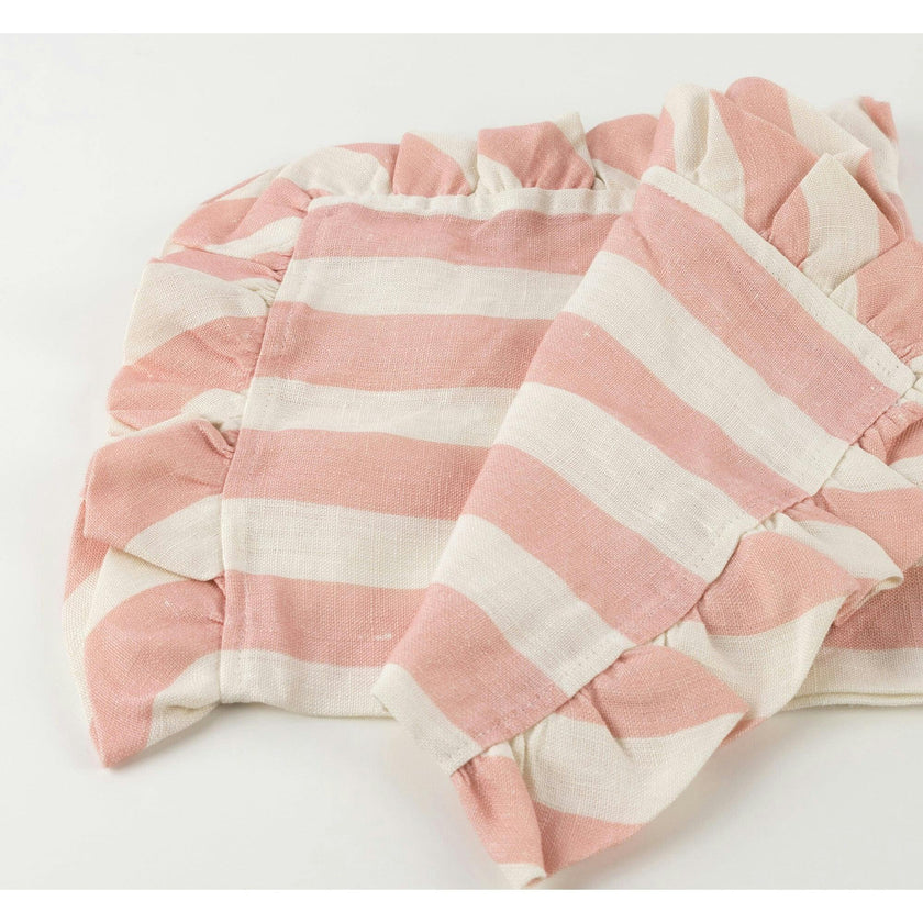 Stripe Ruffle Fabric Napkins