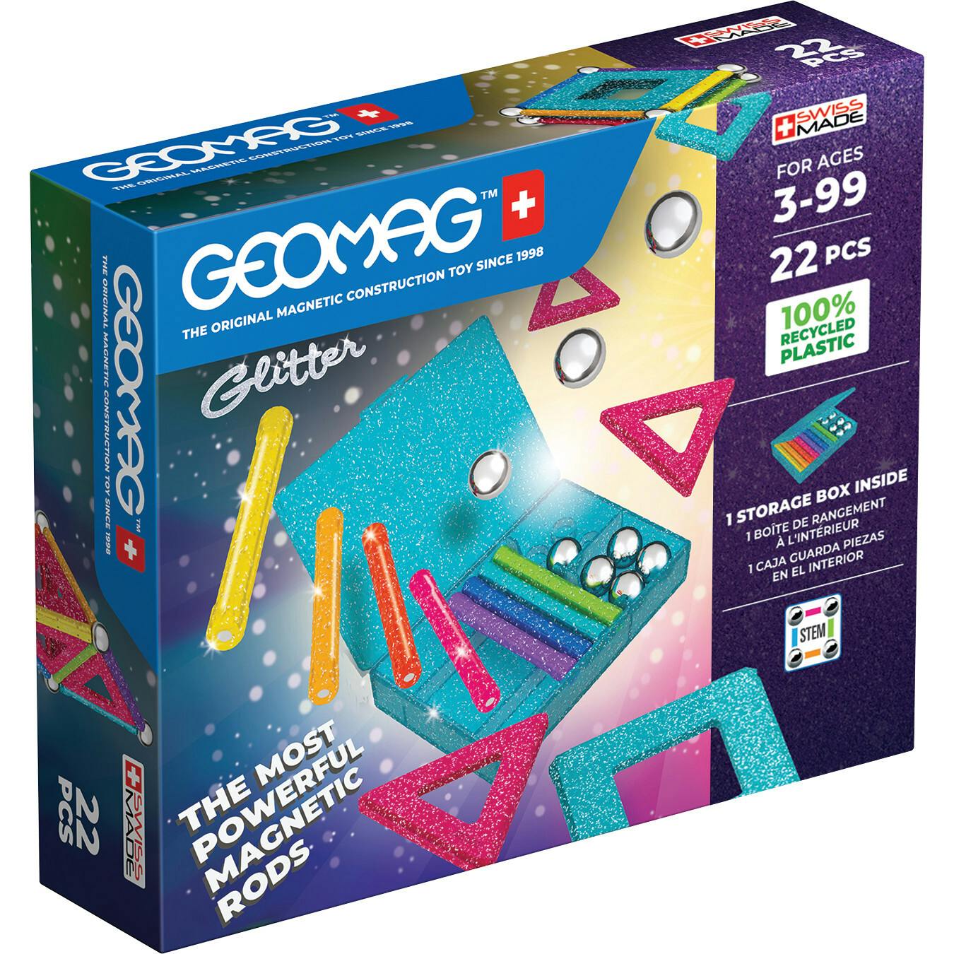 Geomag Glitter Panels Recycled 22 pcs - 3+ Y