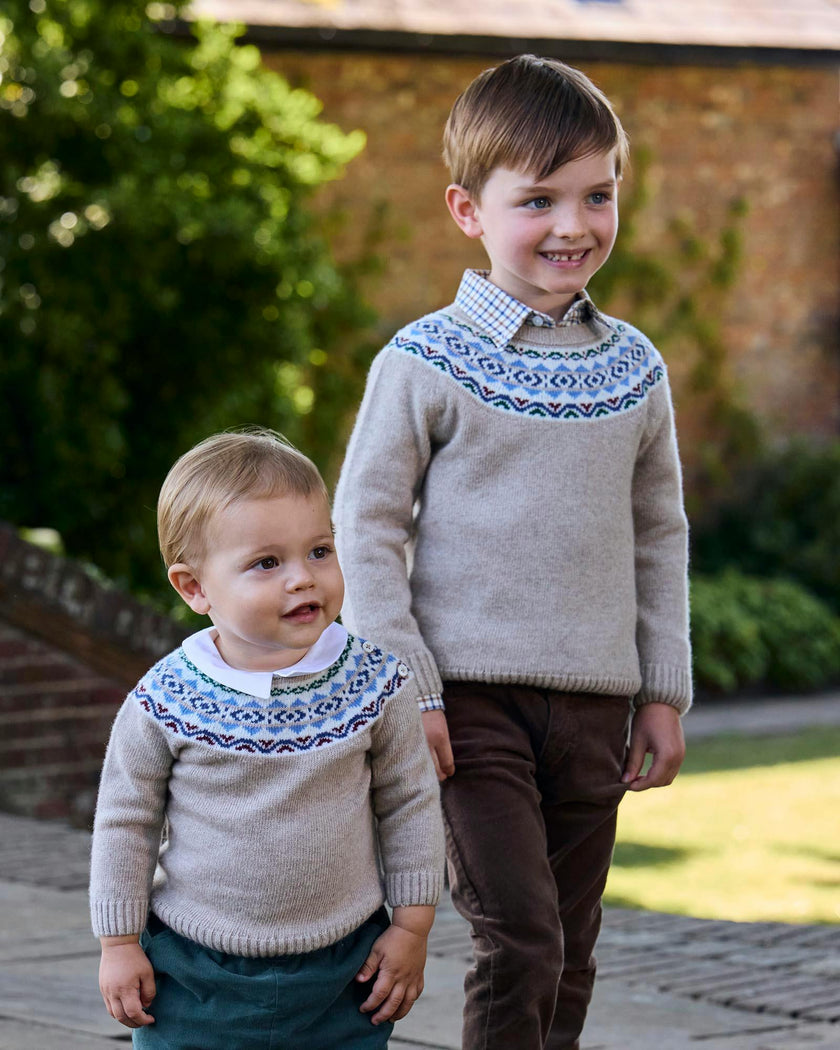 Frankie Fairisle sweater in Oatmeal