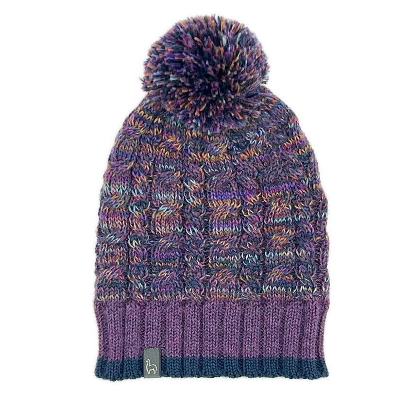 Kids Braided Pom Pom Beanie