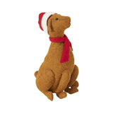 Brown Lab Santa Hat Christmas Tree Topper Hand Felted Wool