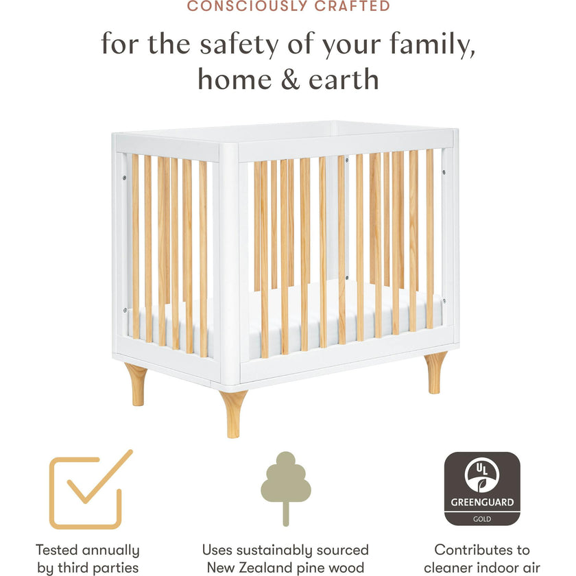 Lolly 4-in-1 Convertible Mini Crib and Twin Bed with Toddler Bed Conversion Kit
