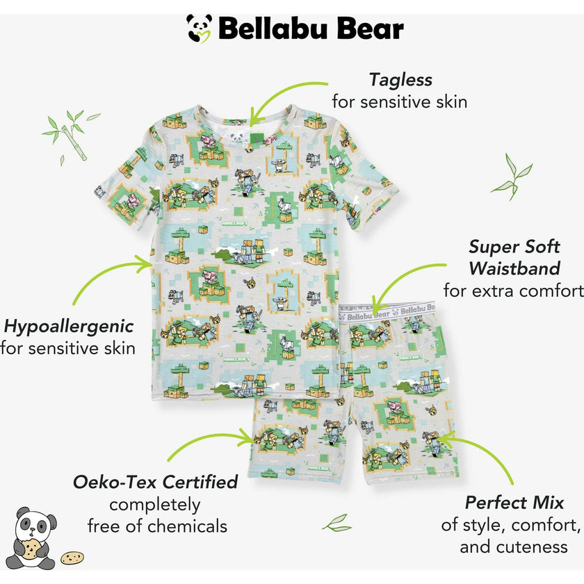 Minecraft Overworld Dreams Kids Pajama Short Set