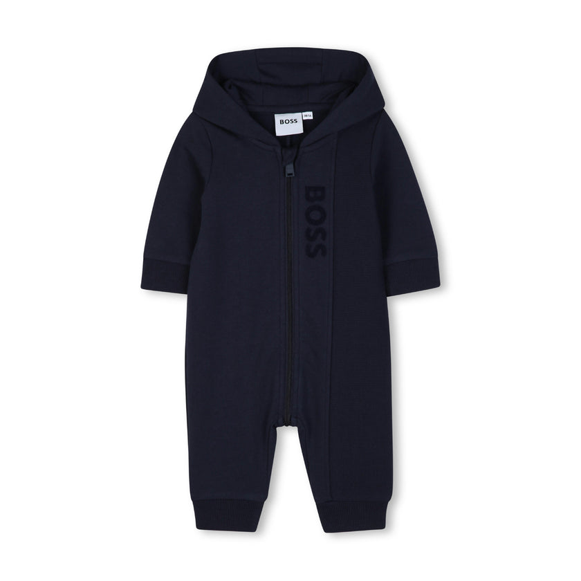 Navy Logo Baby Hooded Onesie