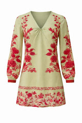 Danae Coral Petal Floral Mini Dress