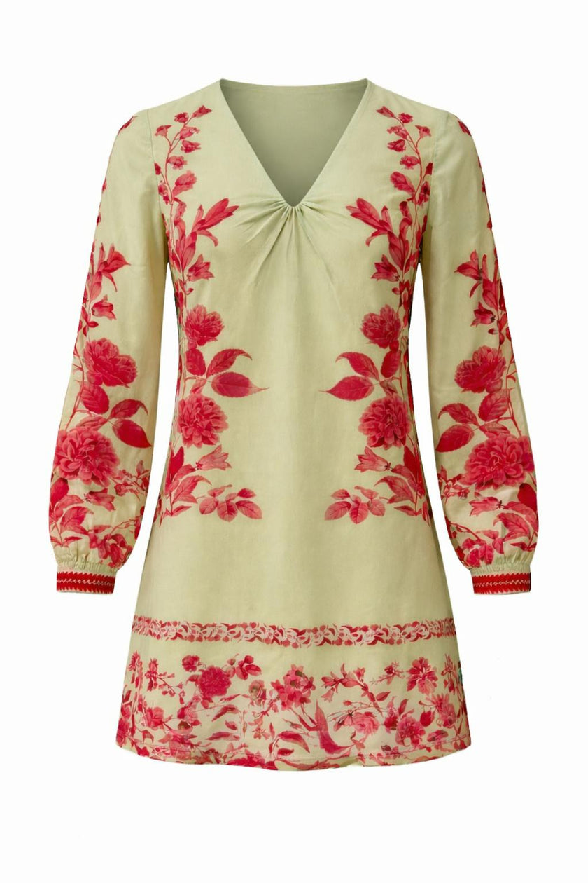 Danae Coral Petal Floral Mini Dress