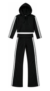 Girls Stripe Side Hoodie and Pants Set
