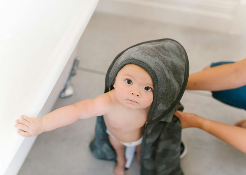 Premium Baby Knit Hooded Towel - Hunter