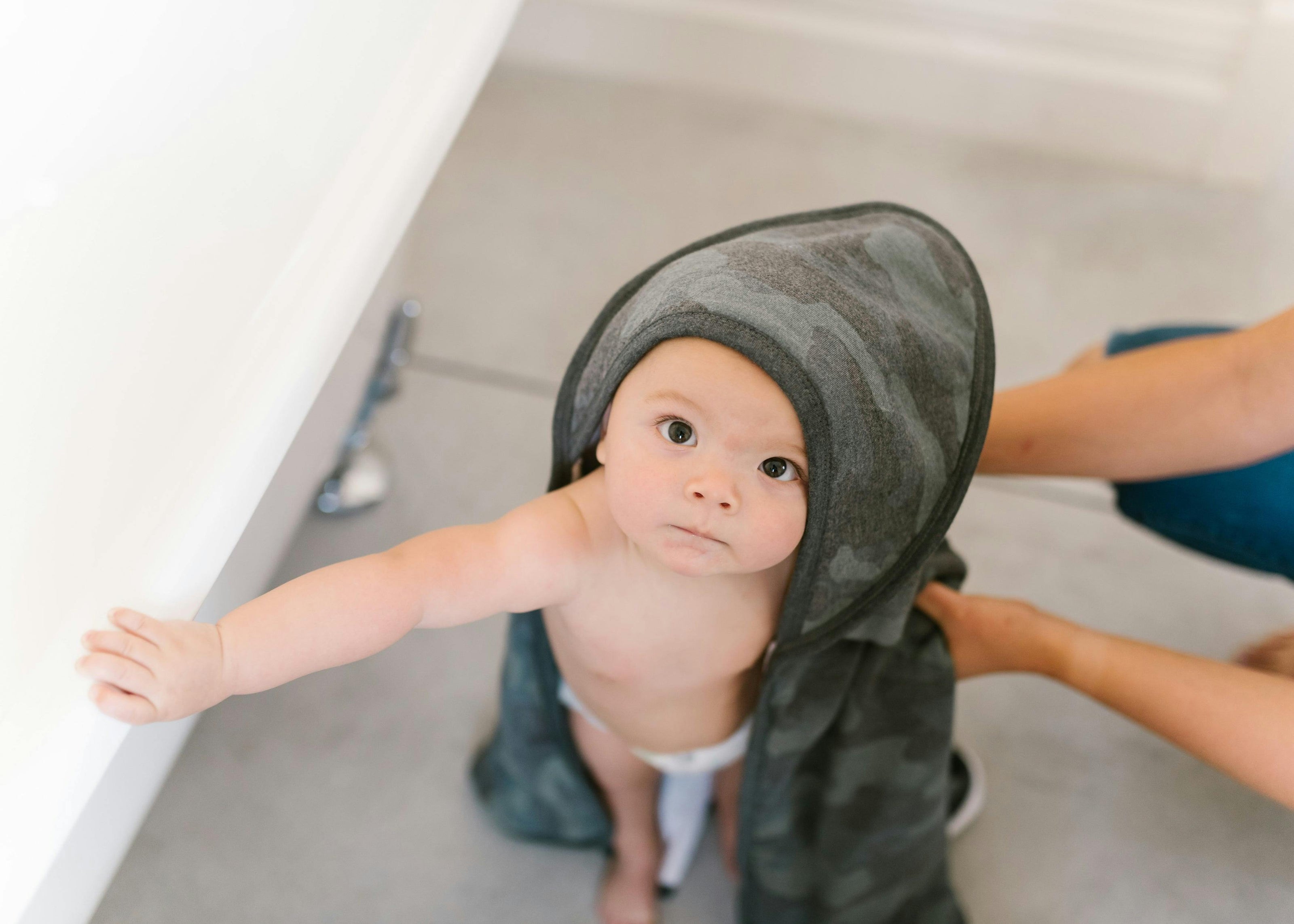 Premium Baby Knit Hooded Towel - Hunter