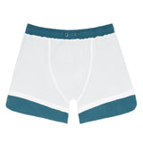 men's teal and dusk blue colorblock boardie