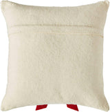 Cream Bow Red- Christmas Pillow Cover Hand Felted Wool - 20" / 14" Arcadia Home