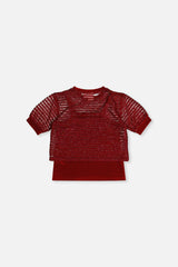 Fake Layering Top & Cami Red