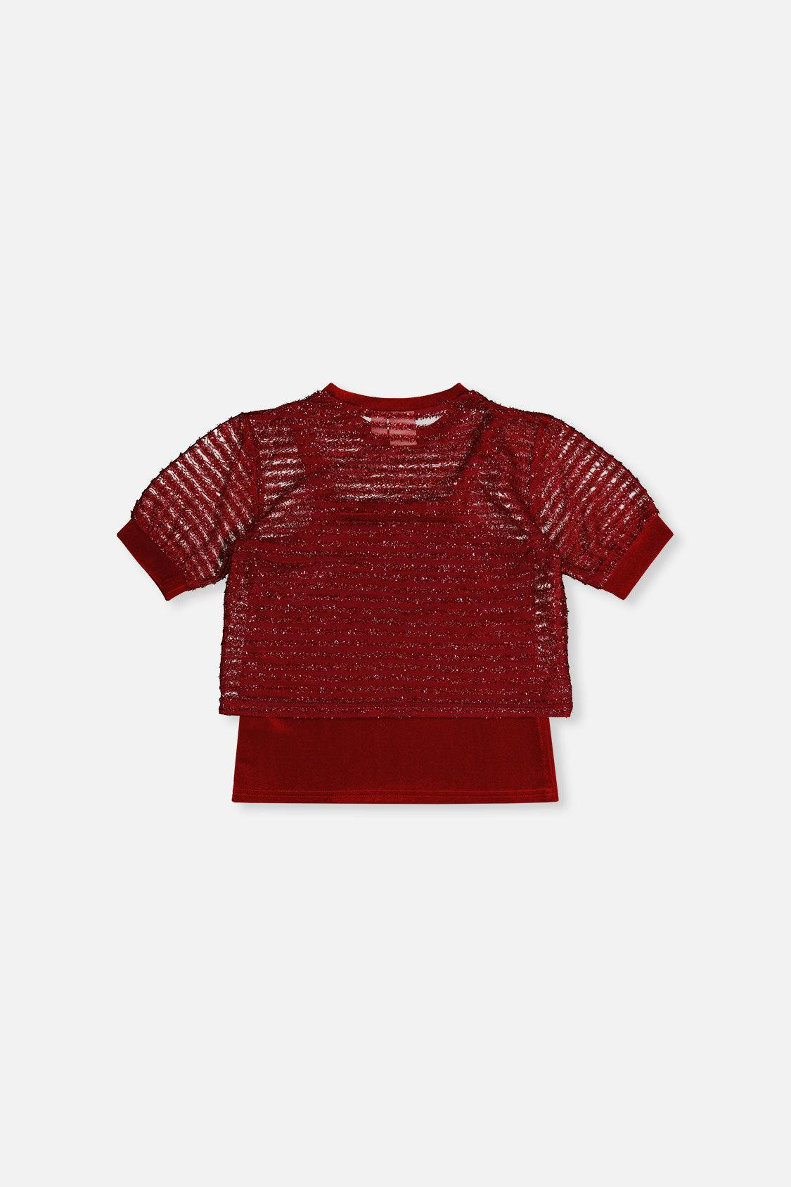 Fake Layering Top & Cami Red