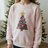 Liberty of London children's Christmas tree design pale pink jumper