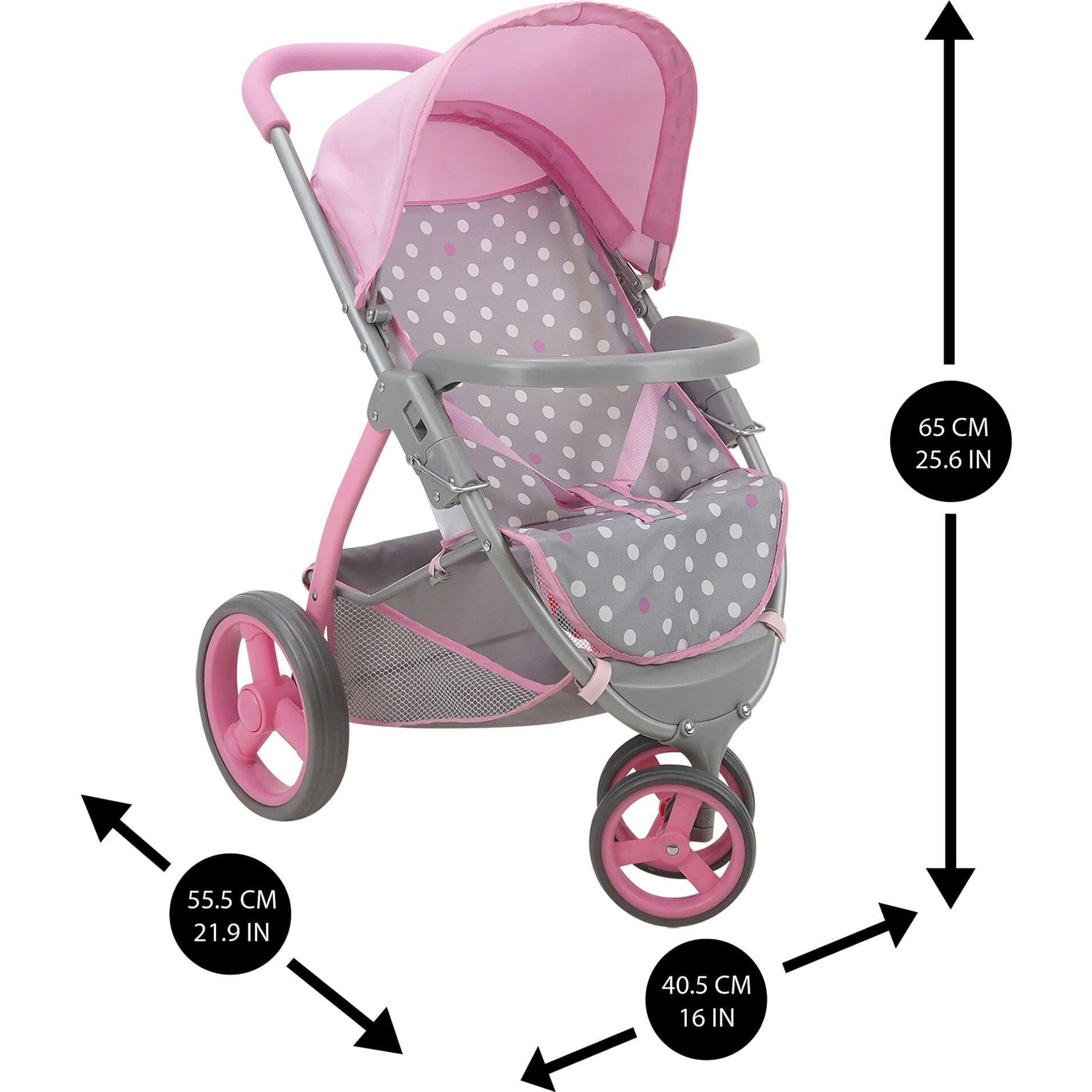 Cotton Candy Pink Doll Jogger Stroller - Fits Dolls Up to 24