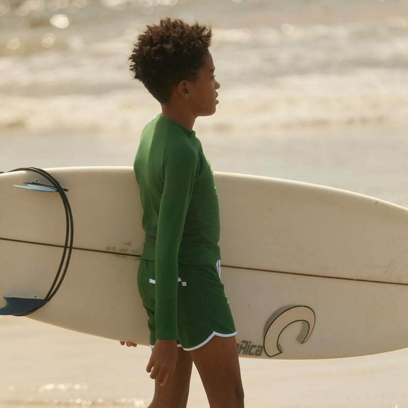 boys palma green terry boardie