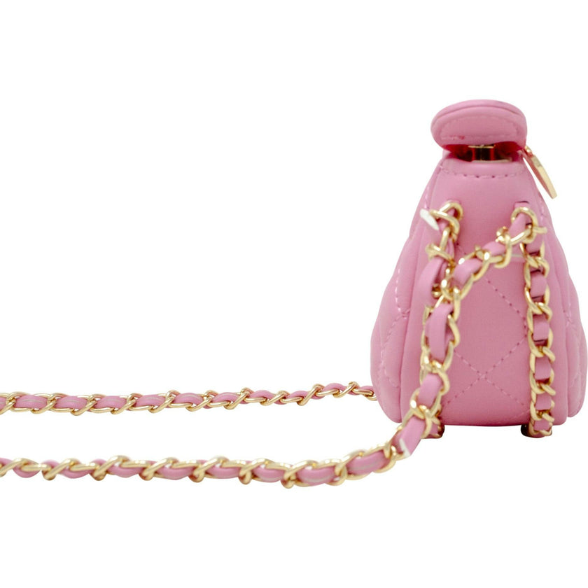 Tiny Quilted Chain Wrapped Hobo Bag