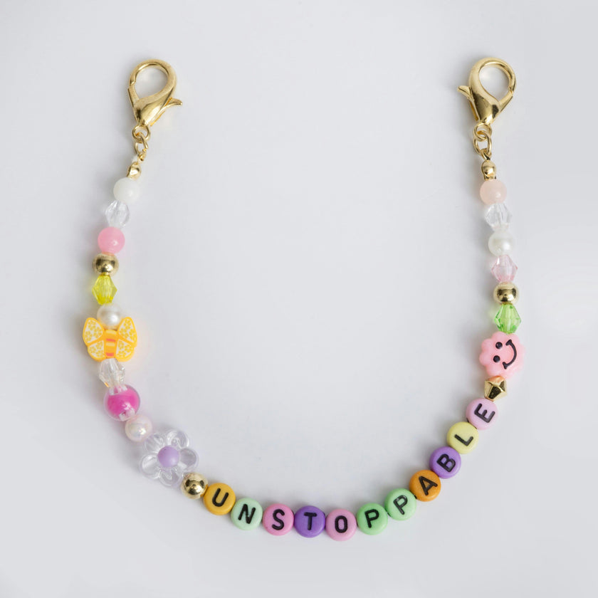 JMBM Kids Unstoppable Clip On Beaded Word Bag Chain