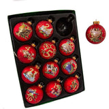 12 Days of Christmas Decorative Glass Ornaments