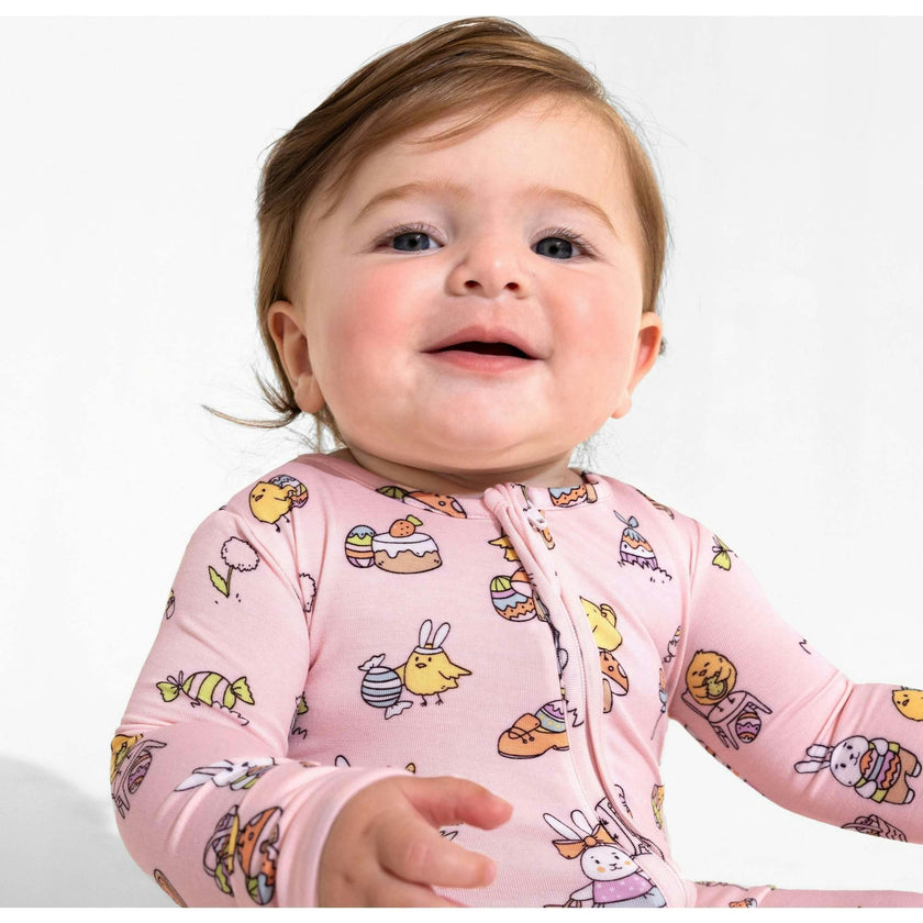 Easter Pink Bamboo Convertible Footie