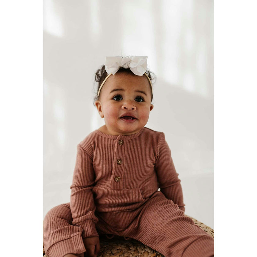 Baby Boy Waffle Romper