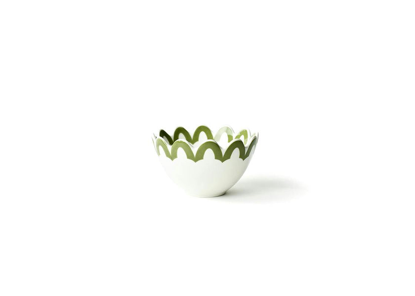 Olive Arabesque Trim Scallop Small Bowl