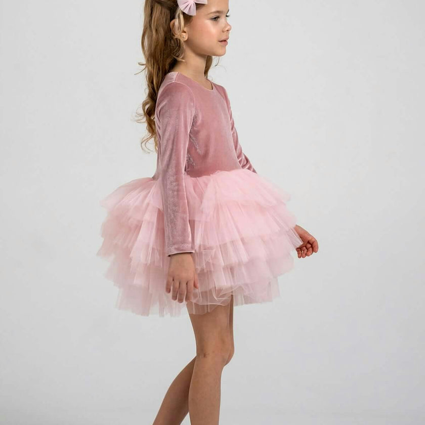 Pink Velvet Tutu Dress