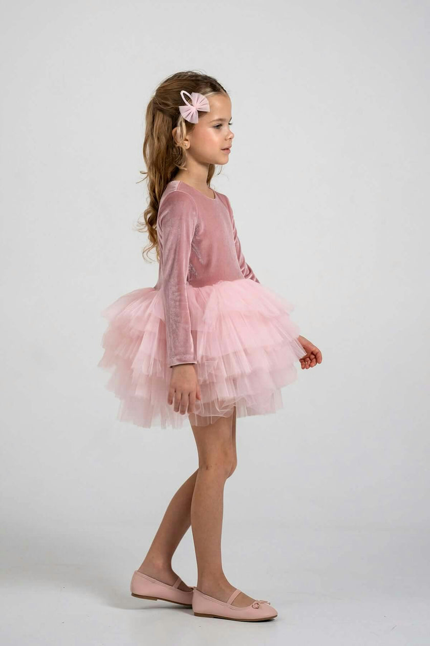 Pink Velvet Tutu Dress
