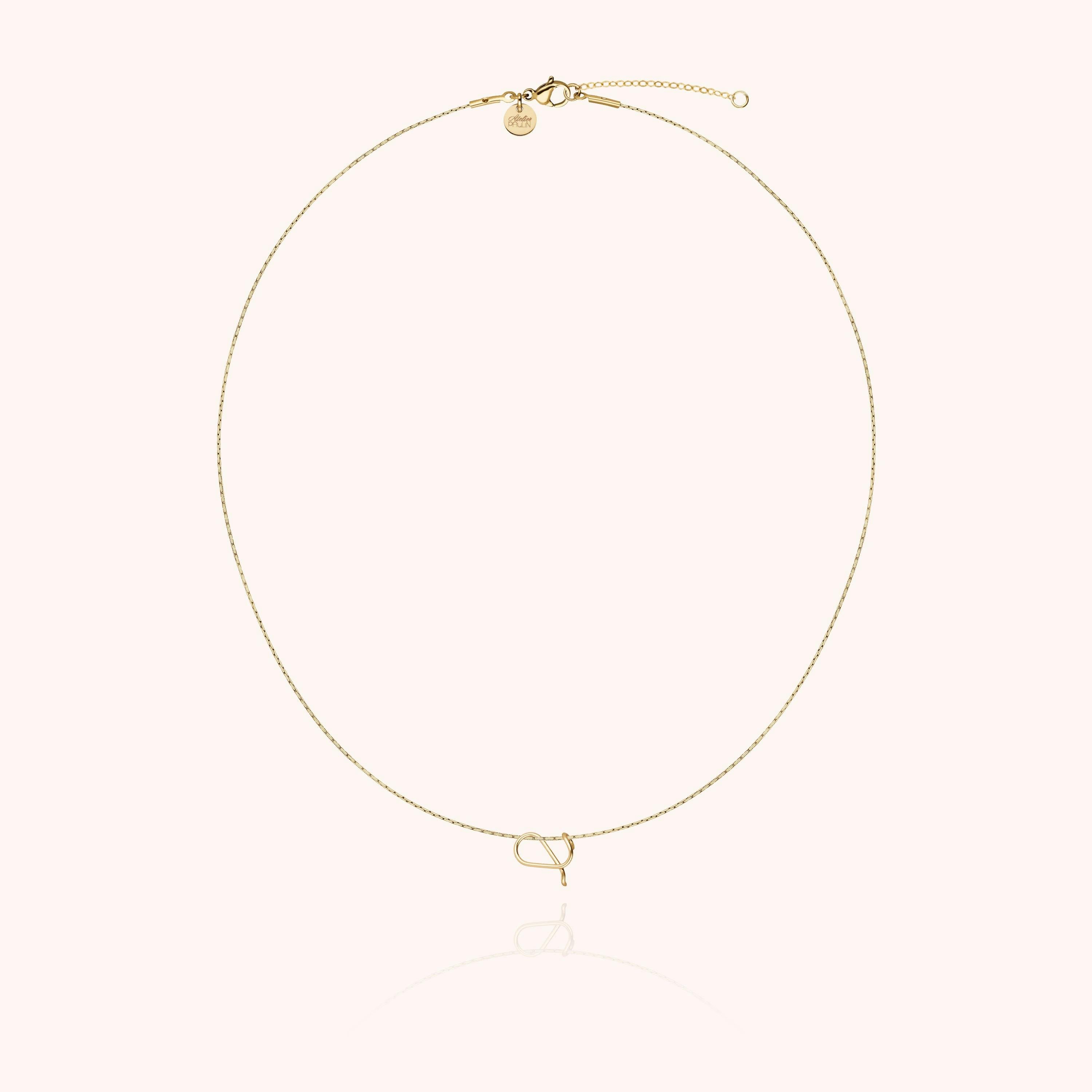 Initial Necklace, 14k Yellow Gold Filled
