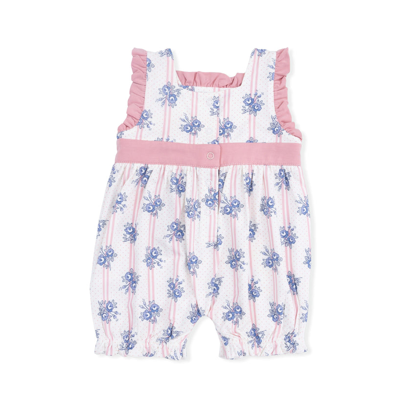 Stripe Dot Roses - Bow Playsuit
