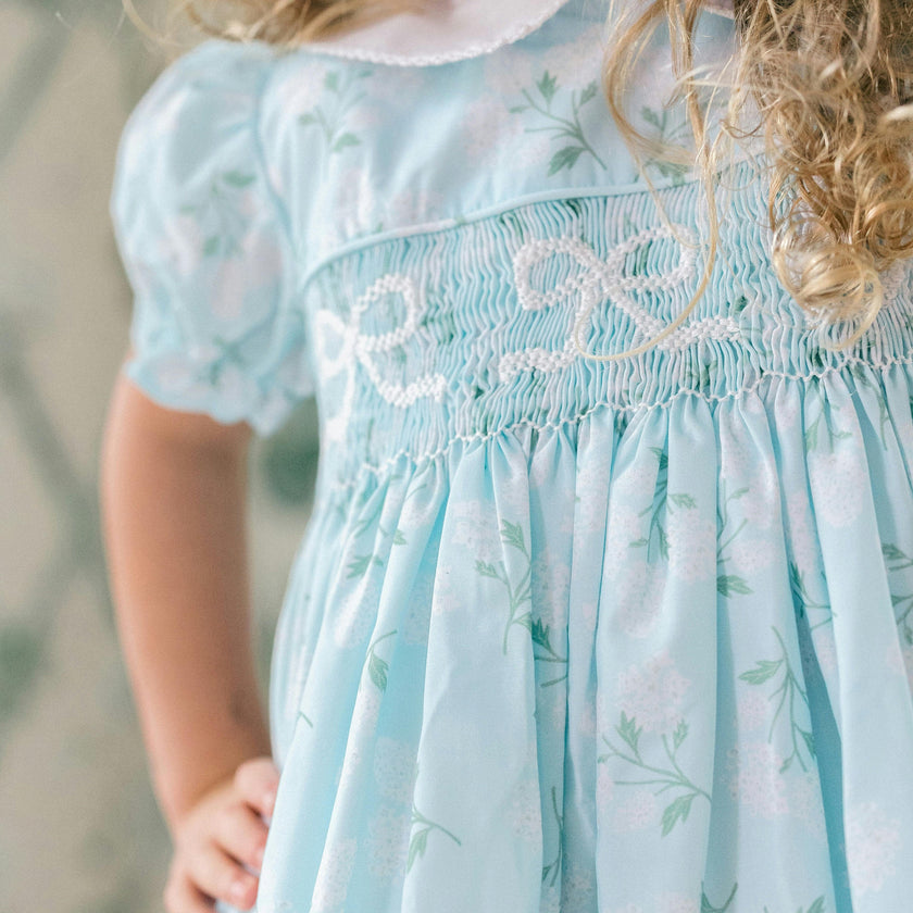 Collared Hydrangea Smocked Dress