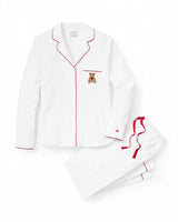 Maisonette x Petite Plume Women's Twill Pajamas, Merry Teddy