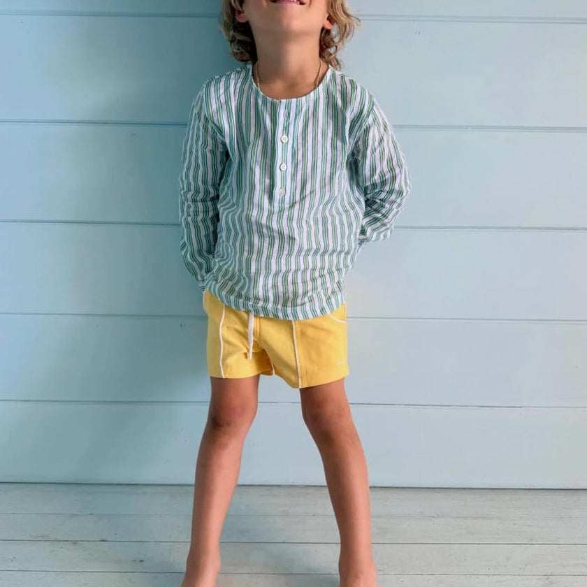 unisex tamarin stripe linen henley