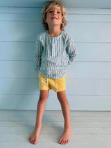 unisex tamarin stripe linen henley