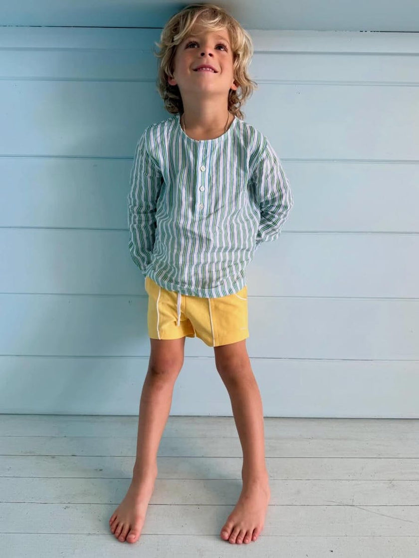 unisex tamarin stripe linen henley