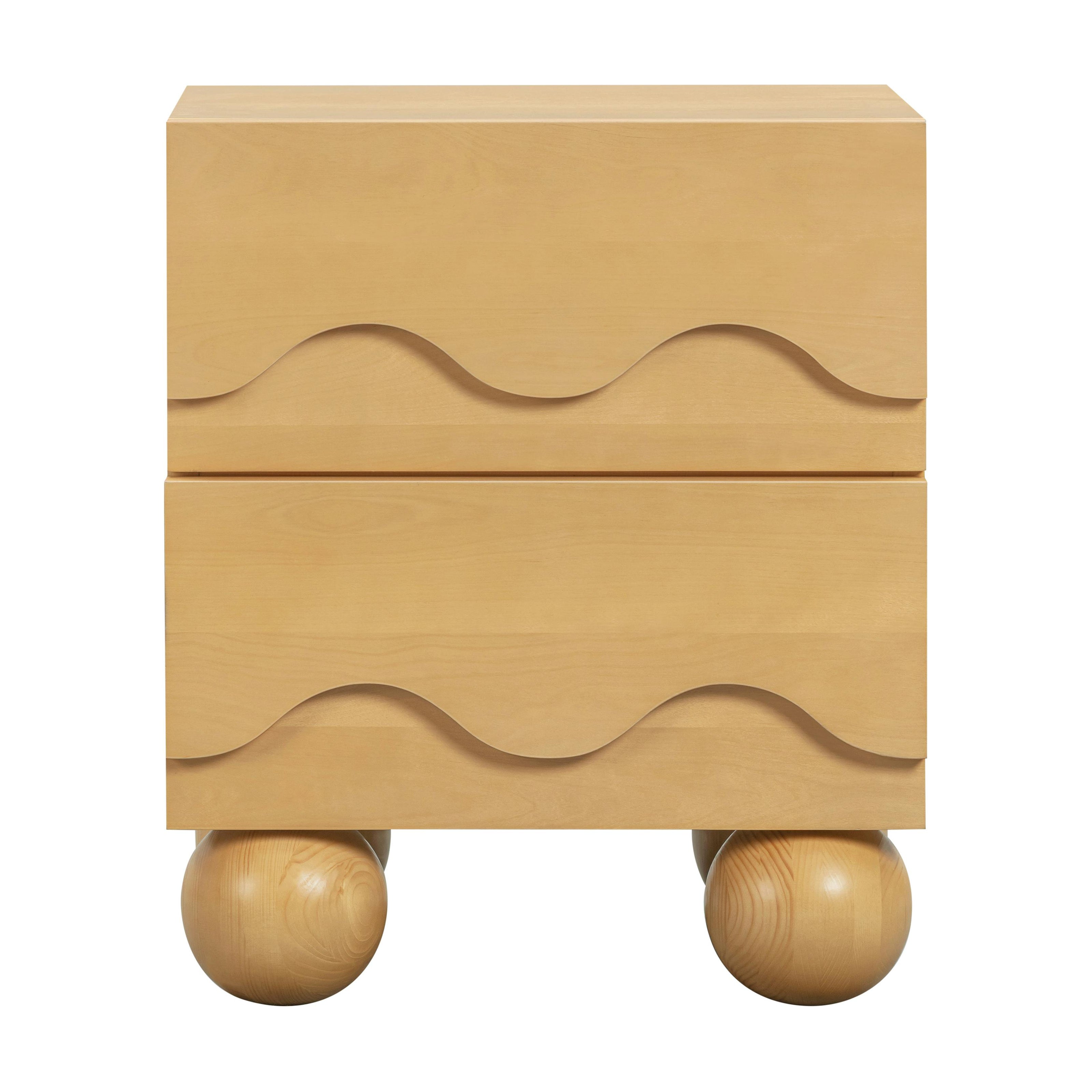 Lido Wave Assembled Nightstand in Honey