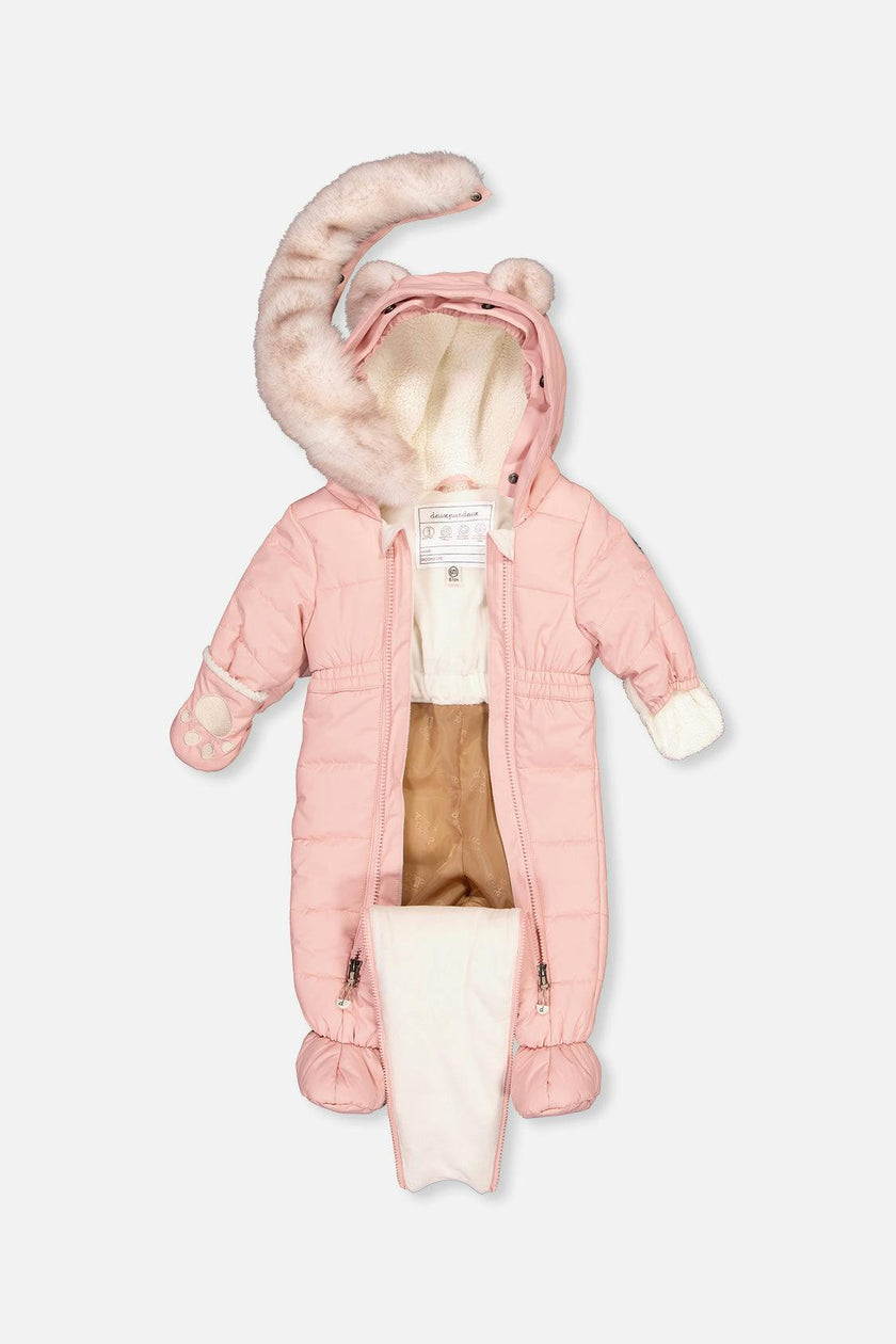 Baby One Piece Snowsuit For Car Seats Pale Dusty Pink