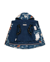 Two Piece Play Snowsuit Blue Bear Print With Rust Pants