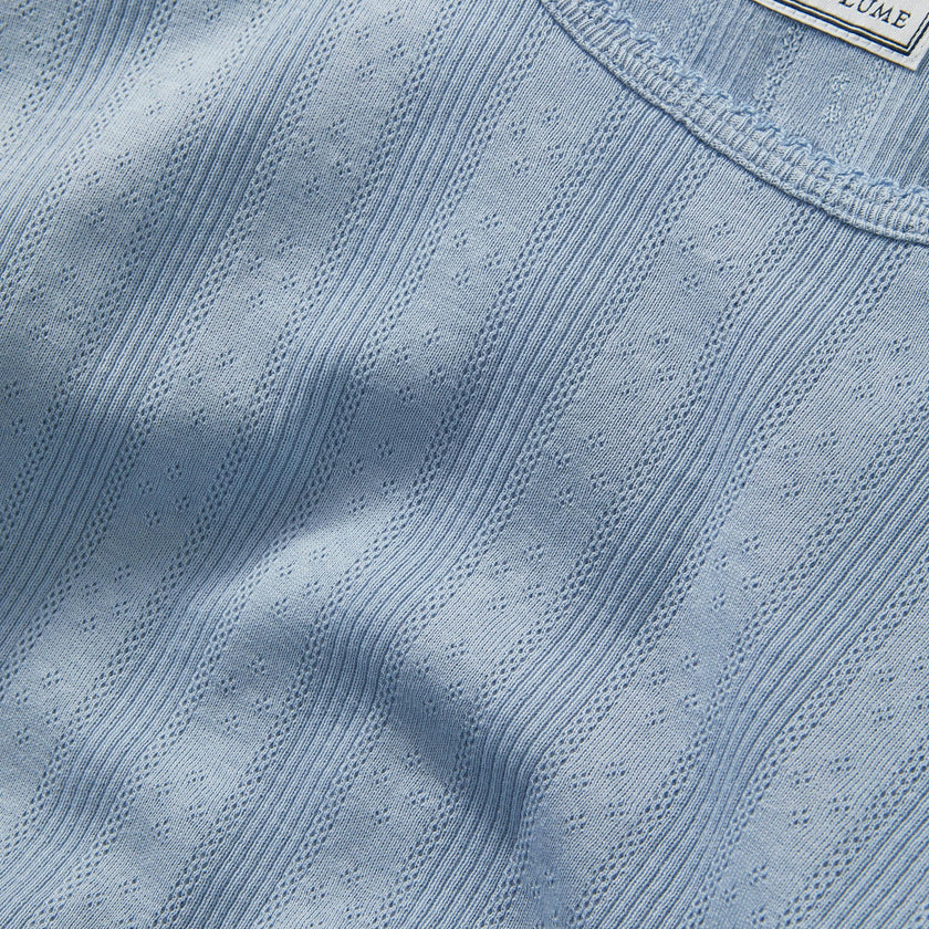 Women's Pointelle T-Shirt in Periwinkle