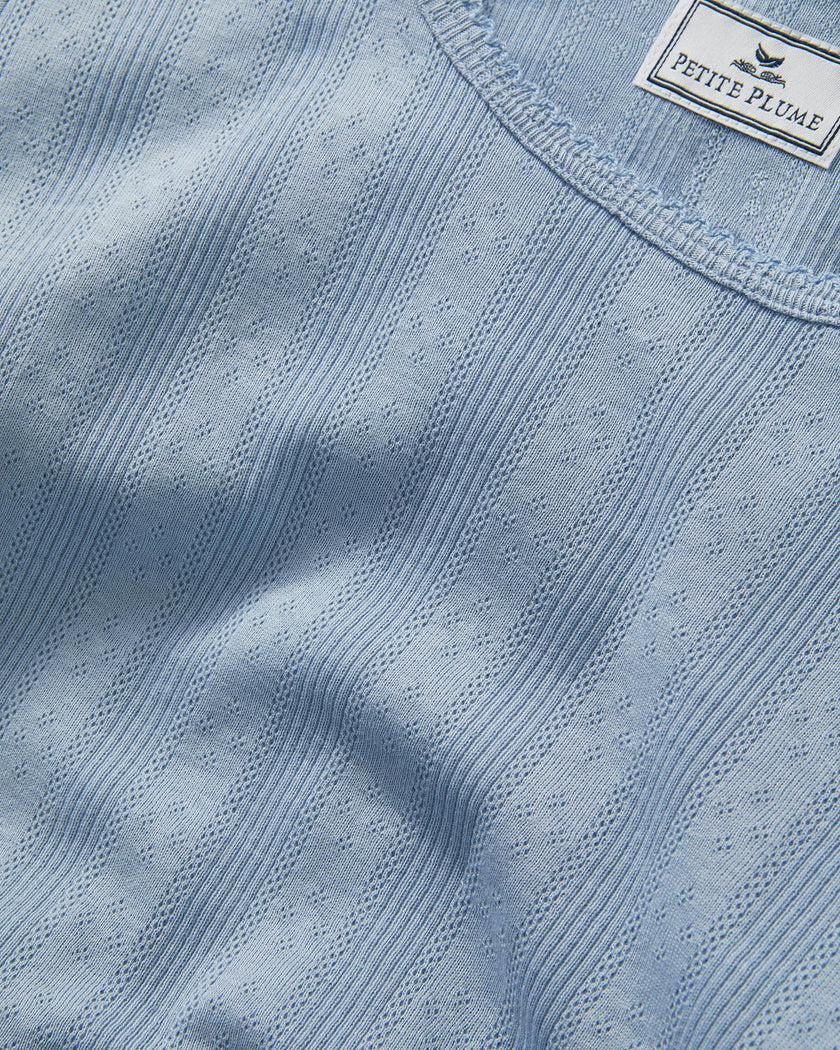 Women's Pointelle T-Shirt in Periwinkle