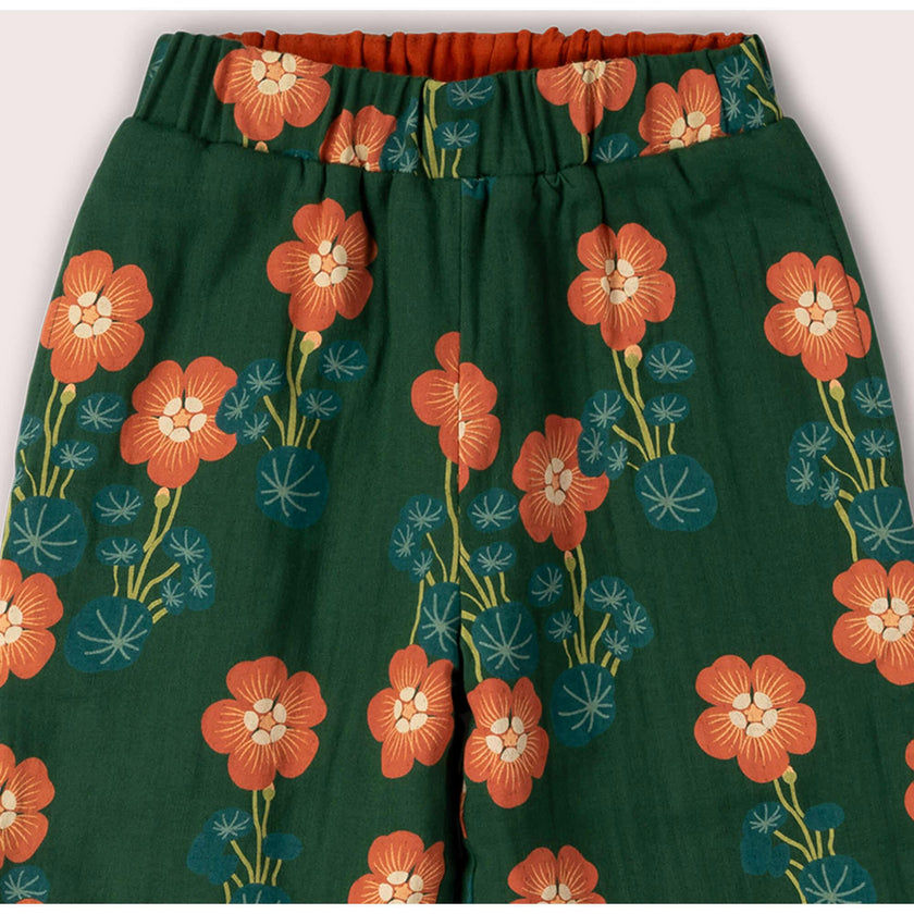 Orange Blooms Reversible Pull On Trousers, Green