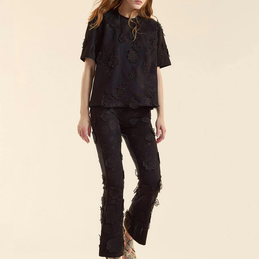 Embroidered Floral Applique Top