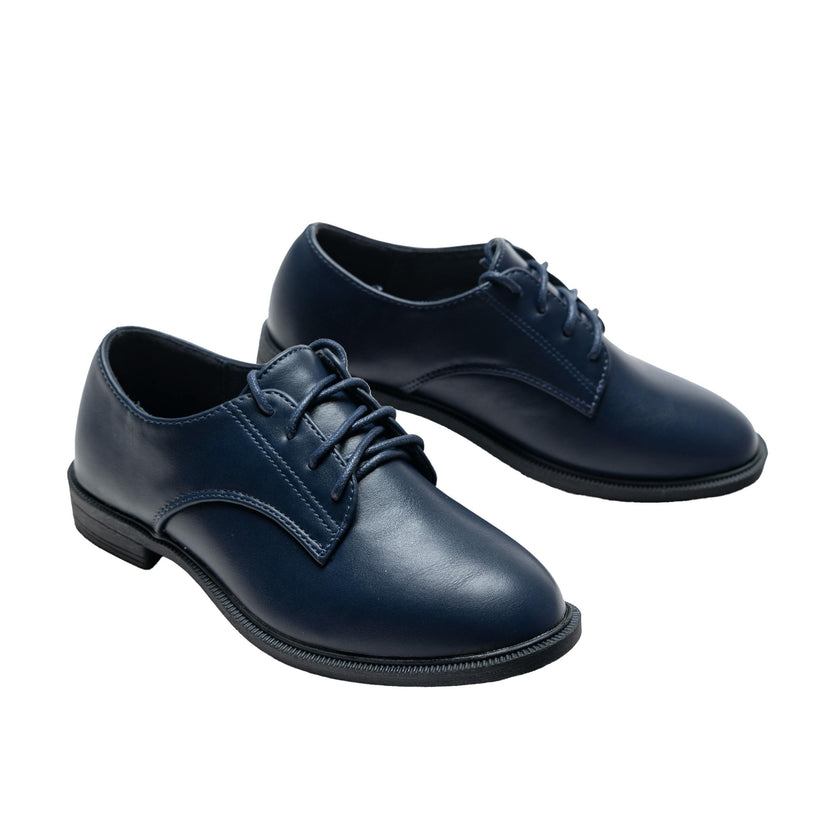 Moustache Navy Oxford Laced Dress Shoes Blue