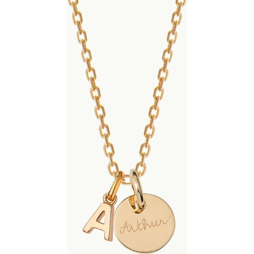 Personalized Mini Alphabet Necklace, 14k Gold Plated